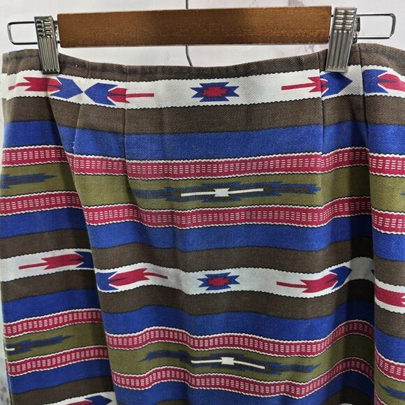 Vintage Southwestern Skirt Womens 32 Maxi Tapestry Blanket Aztec Wrap 90s - Picture 6 of 14